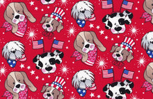 Load image into Gallery viewer, Patriotic Medical Scrub Top USA American Flag Dogs Unisex Style for Men & Women
