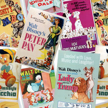 Load image into Gallery viewer, Walt Disney Classics Peter Pan, Pinocchio, 101 Dalmatians, Chip n Dale, Donald Duck, Lady and the Tramp, Dumbo Inspired Fabric Unisex Medical Surgical Scrub Caps Men & Women Tie Back and Bouffant Hat Styles