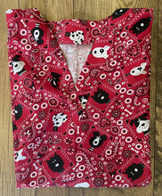 Load image into Gallery viewer, Dogs Medical Scrub Top Dogs Red Bandana Unisex Relaxed Fit Style for Men & Women