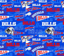 Load image into Gallery viewer, BUFFALO BILLS FOOTBALL BLUE PENNANTS Unisex Medical Surgical Scrub Caps Men & Women Tie Back and Bouffant Hat Styles