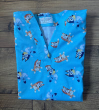 Load image into Gallery viewer, BLUEY & BINGO Cartoon Medical Scrub Top Unisex Style for Men & Women