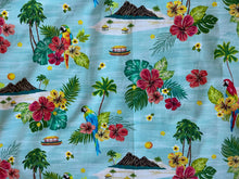 Load image into Gallery viewer, Hawaiian Parrots Hibiscus Medical Scrub Top Unisex Style for Men & Women