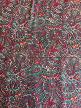 Load image into Gallery viewer, Green and Red Paisley Geometric Print Medical Scrub Top Unisex Style for Men & Women 1 AVAILABLE