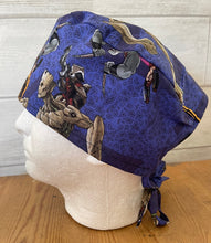 Load image into Gallery viewer, Guardian of the Galaxy Characters Purple Fabric Unisex Medical Surgical Scrub Caps Men & Women Tie Back and Bouffant Hat Styles