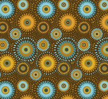 Load image into Gallery viewer, Retro Floral Circles Medical Scrub Top Packed Flowers Brown Unisex Style for Men & Women