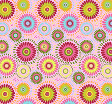 Load image into Gallery viewer, Retro Floral Circles Medical Scrub Top Packed Flowers Pink Unisex Style for Men & Women