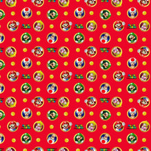 Load image into Gallery viewer, Video Game Medical Scrub Hats Nintendo Super Mario Characters Red Unisex Men & Women Tie Back and Bouffant Hat Styles