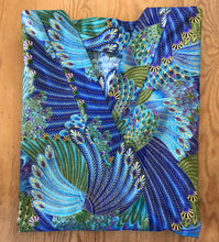 Load image into Gallery viewer, Peacock Bird Feathers Medical Scrub Top Metallic Shimmer on Feathers Unisex Style for Men & Women