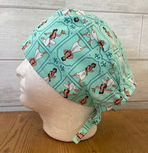 Load image into Gallery viewer, Aladdin Movie Character Green Fabric Unisex Medical Surgical Scrub Caps Men & Women Tie Back and Bouffant Hat Styles