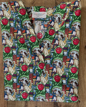 Load image into Gallery viewer, Beauty and the Beast Belle Medical Scrub Top Stained Glass Window Tiles Unisex Style for Men & Women