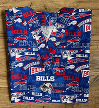 Load image into Gallery viewer, Buffalo Bills Football Blue Pennants Medical Scrub Top Unisex Relaxed Fit Men's Scrub Top Women's Scrub Top