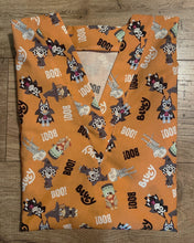 Load image into Gallery viewer, HALLOWEEN BOO! BLUEY & BINGO Cartoon Medical Scrub Top Unisex Style for Men & Women