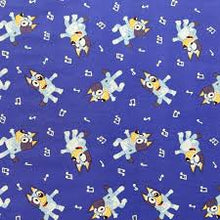 Load image into Gallery viewer, BLUEY Cartoon Inspired Dancing Musical Notes Blue Medical Scrub Top Unisex Style for Men & Women