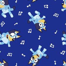 Load image into Gallery viewer, BLUEY Cartoon Inspired Dancing Musical Notes Blue Medical Scrub Top Unisex Style for Men & Women