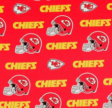Load image into Gallery viewer, KANSAS CITY CHIEFS FOOTBALL fabric Cat and Dogs Bandana Easy Slide over collar