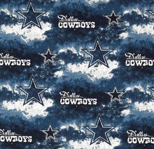 Load image into Gallery viewer, Football Cowboys Blue White Tie Dyed Fabric Medical Scrub Top Unisex Relaxed Fit Style Men's Scrub Top & Women's Scrub Top