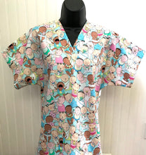 Load image into Gallery viewer, Cry Baby Labor and Delivery Nursery Fabric Nurse Medical Scrub Top Unisex Style for Men & Women