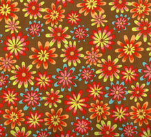 Load image into Gallery viewer, Floral Medical Scrub Top Packed Flowers Brown Unisex Style for Men & Women