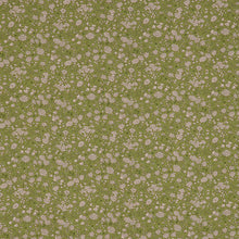 Load image into Gallery viewer, Green tan petite floral Scrub Top Floral Fabric Unisex Relaxed Style for Men & Women