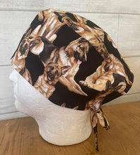 Load image into Gallery viewer, German Shepherd Puppy Dogs Fabric Unisex Medical Surgical Scrub Caps Men & Women Tie Back and Bouffant Hat Styles