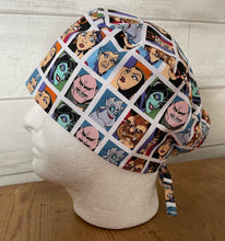 Load image into Gallery viewer, Villains Ursula Jafar Gothel Tremaine Evil Queen Maleficent Shan Yu Squared Fabric Unisex Medical Scrub Caps Men & Women Tie Back Bouffant Hat Styles