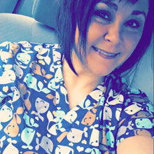 Load image into Gallery viewer, Whales Smiling Blue Medical Scrub Top Unisex Style for Men & Women