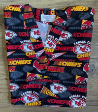 Load image into Gallery viewer, Football Kansas City KC Chiefs Pennants Black Medical Scrub Top Unisex Relaxed Fit Men's Scrub Top Women's Scrub Top
