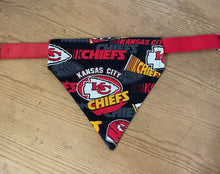 Load image into Gallery viewer, KANSAS CITY CHIEFS FOOTBALL fabric Cat and Dogs Bandana Easy Slide over collar