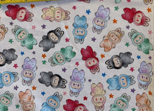 Load image into Gallery viewer, LABUBU VARIETY OF MONSTER DOLLS KAWAII Cotton Fabric Medical Scrub Caps Unisex Men & Women Tie Back and Bouffant Hat Styles