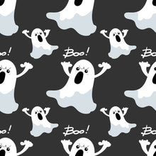 Load image into Gallery viewer, Halloween BOO GHOSTS Black Medical Scrub Top Unisex Style for Men & Women