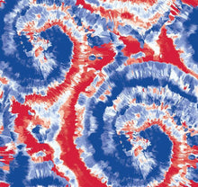 Load image into Gallery viewer, Tie Dye Red White & Blue Swirls Nurse Medical Scrub Top Unisex Style for Men & Women