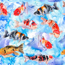Load image into Gallery viewer, WATERCOLOR KOI FISH Medical Scrub Top Unisex Style for Men & Women