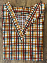 Load image into Gallery viewer, Plaid Earth tones Medical Scrub Top Unisex Relaxed Style for Men & Women