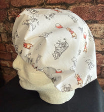 Load image into Gallery viewer, Winnie the Pooh Characters Sketch White Fabric Unisex Medical Surgical Scrub Caps Men & Women Tie Back and Bouffant Hat Styles