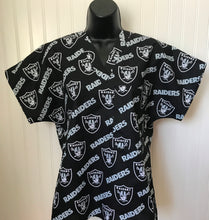 Load image into Gallery viewer, Football Raiders Medical Scrub Top Unisex Relaxed Fit Men's Scrub Top Women's Scrub Top