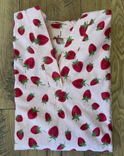 Load image into Gallery viewer, STRAWBERRY ON PINK Medical Scrub Top Unisex Style for Men & Women
