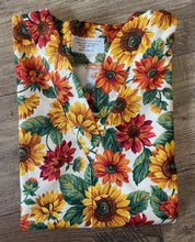 Load image into Gallery viewer, Sunflowers Floral Variety Medical Scrub Top Unisex Relaxed Style for Men & Women