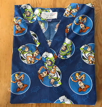 Load image into Gallery viewer, Size Medium Disney Toy Story Buzz and Woody Medical Scrub Shirt for Men & Women *IN STOCK *READY TO SHIP