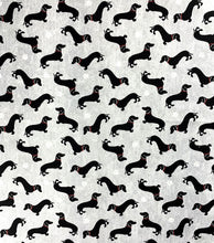 Load image into Gallery viewer, Wiener Dachshund Puppy Dogs Fabric Unisex Medical Scrub Caps Men & Women Tie Back and Bouffant Hat Styles