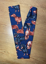 Load image into Gallery viewer, Variety of Brown & Black Wiener Dachshund Puppy Dogs on Navy Fabric Stethoscope cover for Medical Professionals