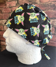 Load image into Gallery viewer, Mandalorian Grogu Unisex Medical Surgical Scrub Caps Men & Women Tie Back and Bouffant Hat Styles