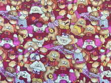 Load image into Gallery viewer, Veterinary Animal Hospital Get Well Cat Dogs Pink Fabric Unisex Medical Surgical Scrub Caps Men & Women Tie Back and Bouffant Hat Styles