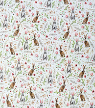 Load image into Gallery viewer, Bunny Rabbits Medical Scrub Top Watercolor Floral Easter Unisex Style for Men & Women