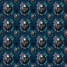 Load image into Gallery viewer, Solid Black Scrub Top with Black Panther Fabric on *Neck Band & Pocket Options* Medical Scrub Top Unisex Style Shirt for Men & Women