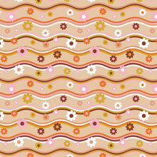 Load image into Gallery viewer, RETRO Follow the Sun Waves Flowers Medical Scrub Top Unisex Style Men's Women's