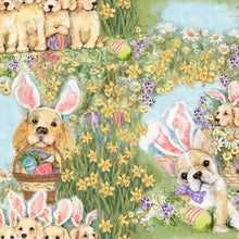 Load image into Gallery viewer, Happy Easter Adorable Easter Bunny Puppy Dogs Floral Medical Scrub Top Unisex Style for Men & Women
