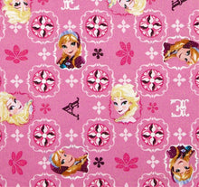 Load image into Gallery viewer, Frozen Sisters Elsa & Anna Sisters Shimmer of Glitter Pink Fabric Nurse Medical Scrub Top Unisex Style for Men & Women *LAST ONE