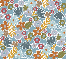 Load image into Gallery viewer, Floral blue boho flower garden Medical Scrub Top Unisex Style for Men & Women