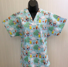 Load image into Gallery viewer, Snow White's Seven Dwarfs light blue Medical Scrub Top Unisex Style for Men & Women