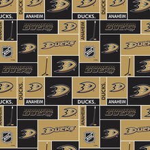 Load image into Gallery viewer, Solid Black Scrub Top with Anaheim Ducks Ice Hockey NHL Fabric on *Neck Band & Pocket Options* Medical Scrub Top Unisex Style Shirt for Men & Women